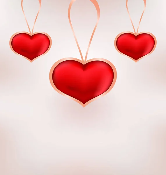 Cute background for Valentine Day with red hearts