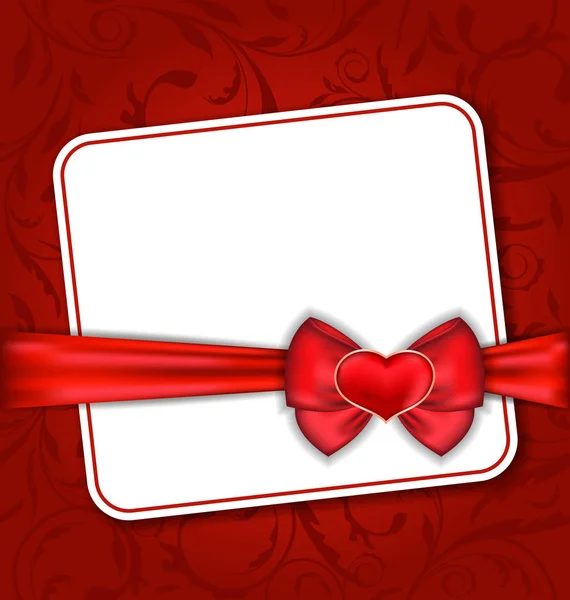 Belle carte pour la Saint-Valentin avec coeur rouge et arc — Photo