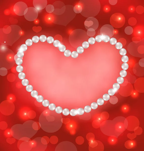 Legyen könnyebb a háttérben készült gyöngy Valentin nap szív, — Stock Fotó
