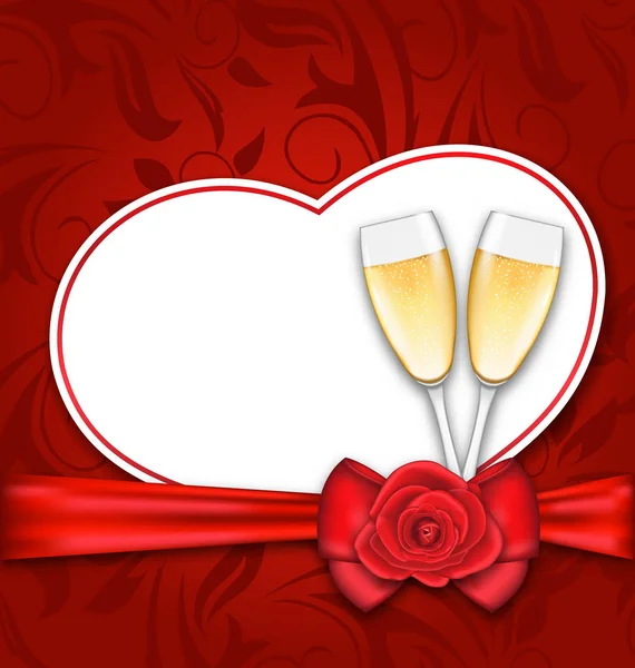 幸せなバレンタインデーのお祝いカード ハート — ストック写真