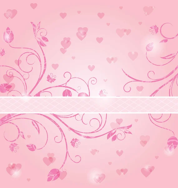Floral kaart met hart voor Valentijnsdag — Stockfoto
