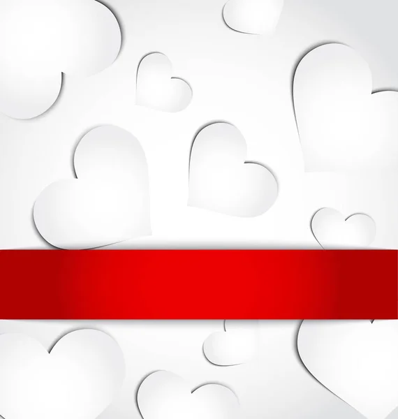 Invitación de San Valentín con corazones de papel —  Fotos de Stock