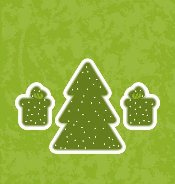 Livro verde recortado presentes de árvore de Natal fnd — Fotografia de Stock