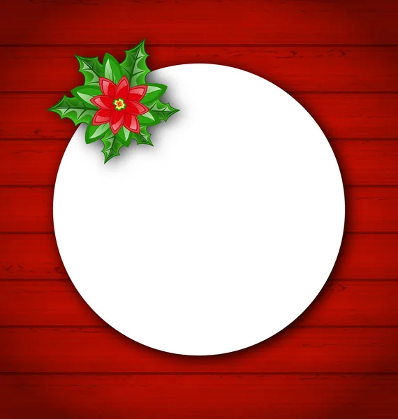 메리 크리스마스 꽃 포 인 세 티아와 축 하 카드 — 스톡 사진