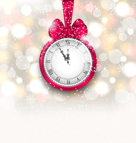 New Year Midnight Sparkling Background with Clock — Stock Photo, Image