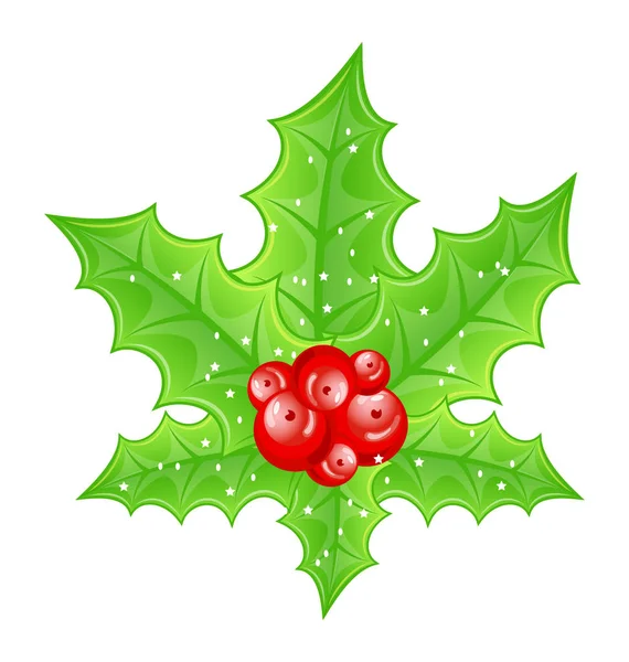 Noel dekorasyon holly berry izole üzerinde beyaz arka şubeleri — Stockfoto