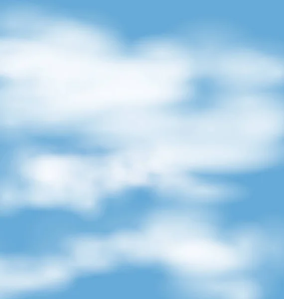 Landschap sfeer pluizige witte wolken blauwe hemel — Stockfoto