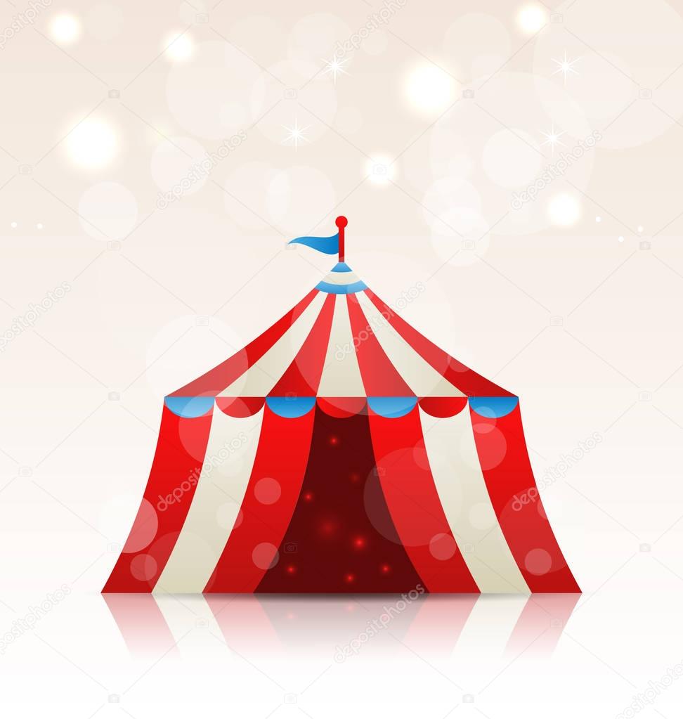 Open circus stripe entertainment tent