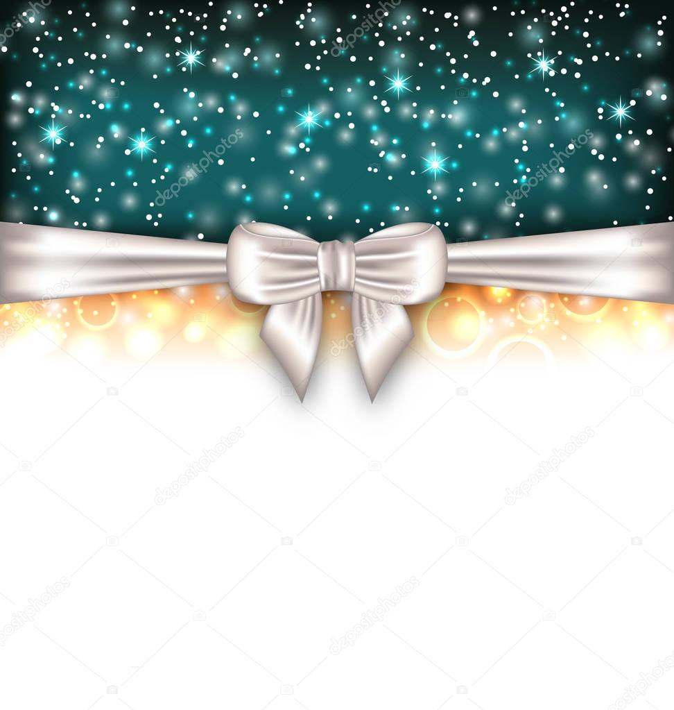 Glowing Luxury Background with Bow Ribbon