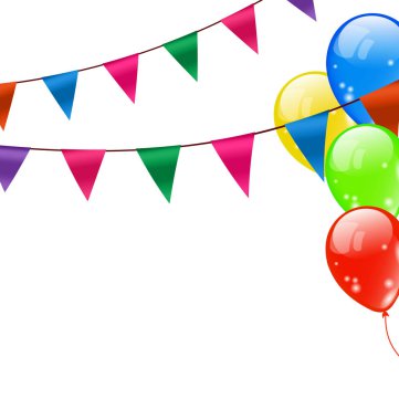 Renkli asılı kirazkuşları flamalar