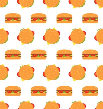 Hamburger ile sorunsuz doku. Fast Food desen