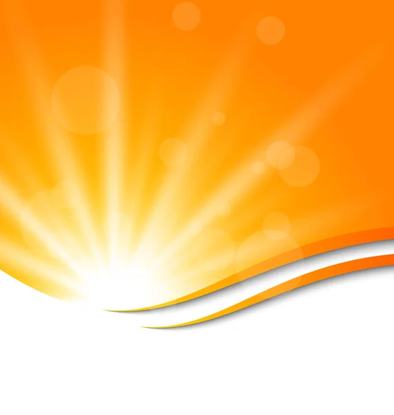 Fundal portocaliu abstract cu raze de lumină solară — Fotografie, imagine de stoc