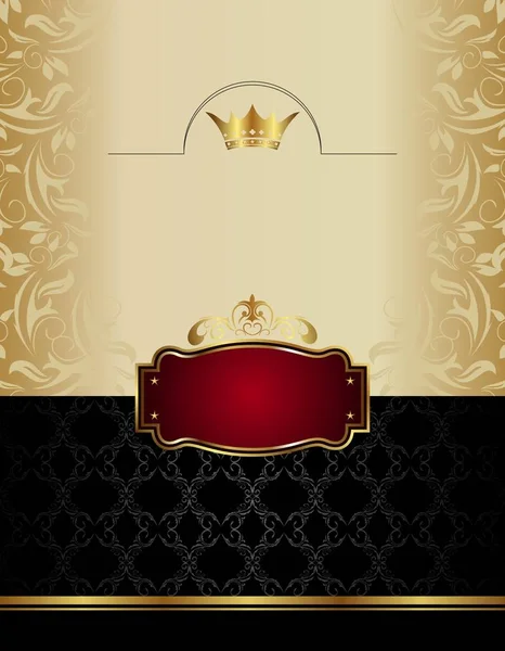 Luxury gold wine label with emblem — Stock Photo, Image