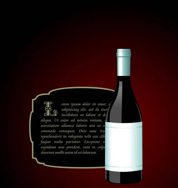 Ilustración de la botella de vino de élite con etiqueta blanca en blanco —  Fotos de Stock