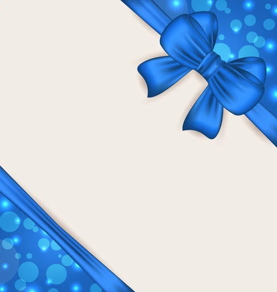 Cute blue wrapping with ribbon bow — Stock Photo, Image