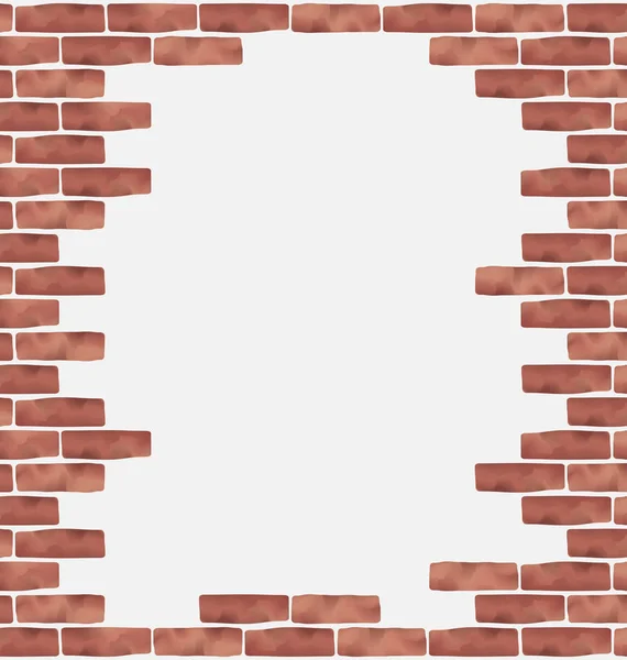 Broken brown brick wall, grunge texture background — Stock Photo, Image