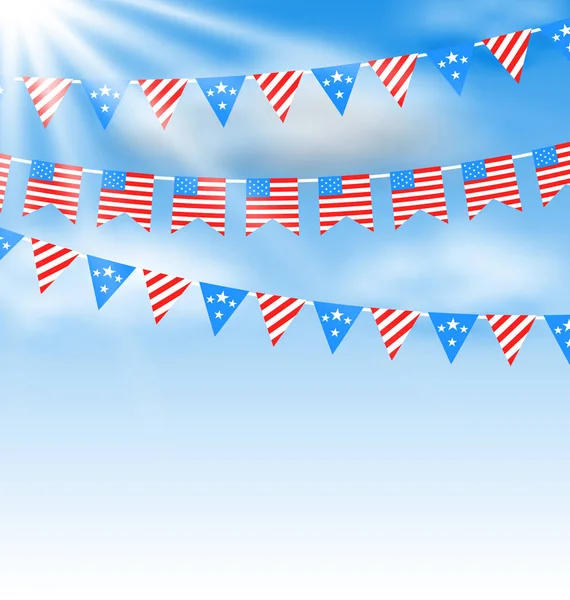 Bunting Garlands in Traditional American Colors — Stock Photo, Image