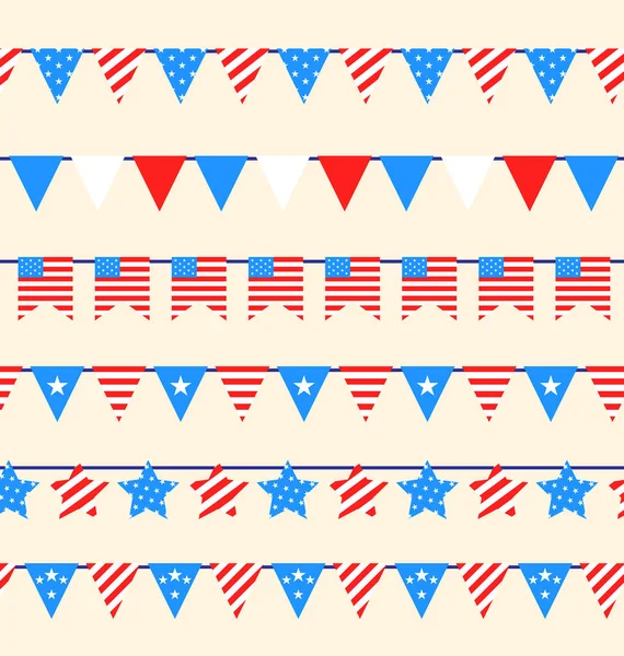 Hanging Bunting Pennants for American Holidays — Stock Photo, Image
