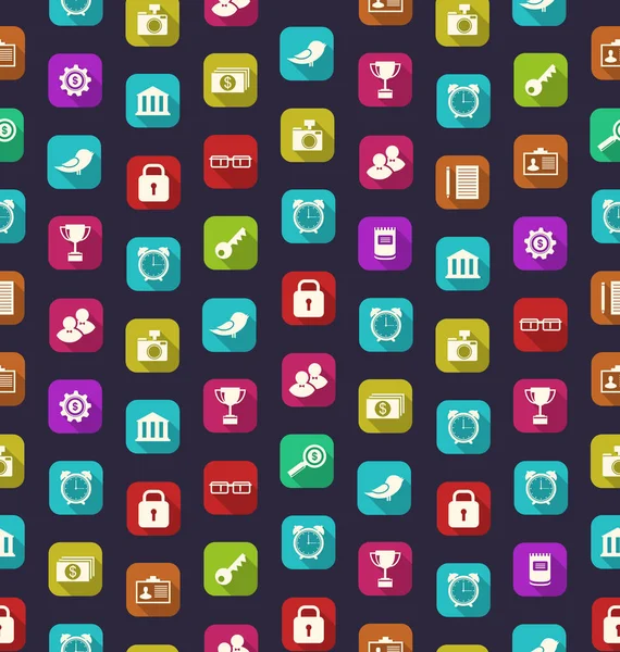 Seamless Pattern with Business and Financial Colorful Icons — Stock Photo, Image
