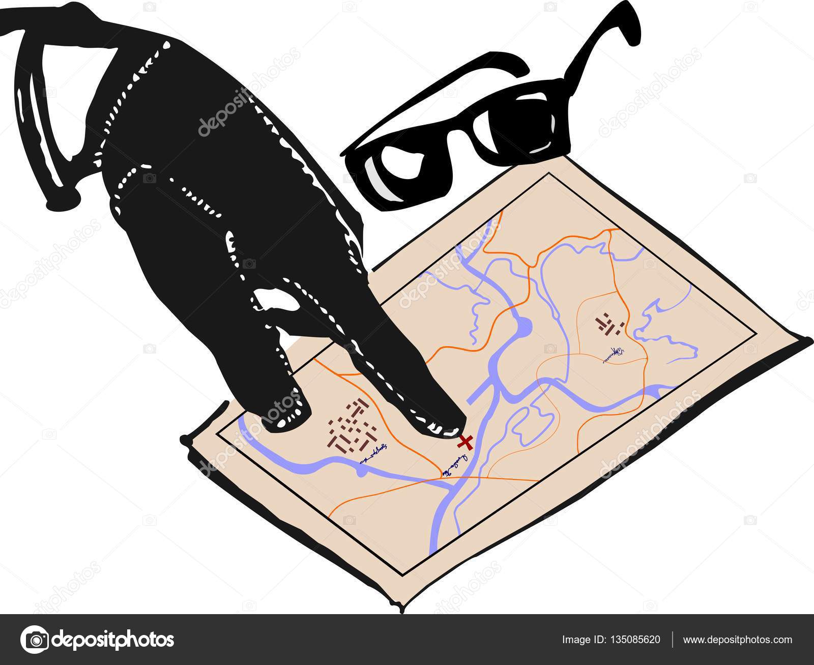 Hand of mafia and map Stock Photo by ©smeagorl 135085620