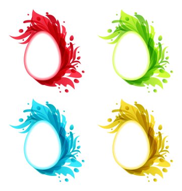 Paskalya yumurta beyaz arka plan üzerinde izole güzelleşmek grunge ayarla