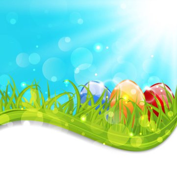 renkli yumurta Paskalya ile Nisan kart ayarla