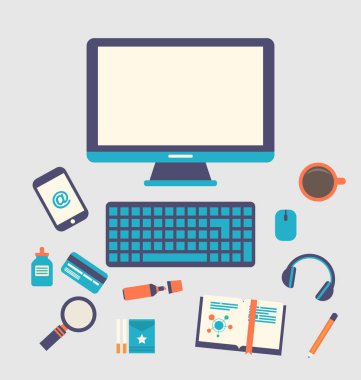 Yaratıcı office çalışma alanı, bir tasarımcı, trendy daire işyeri