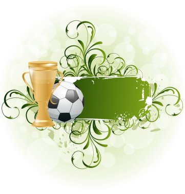 Grunge floral futbol kartı topu ve ödül