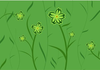 Yeşil çiçek arka plan kartları veya davetiye tasarımı için