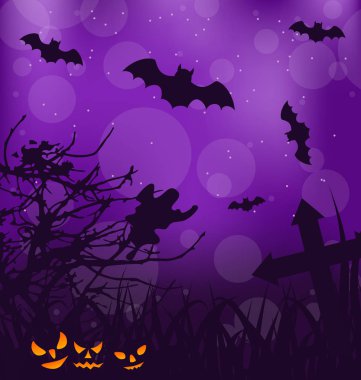 Halloween pumpkins, yarasalar, hayalet uğursuz arka plan