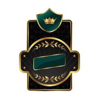 Altın çerçeve ile Royal etiketi