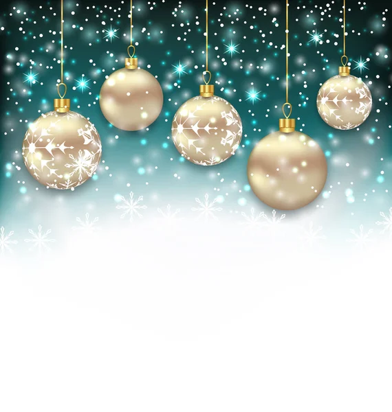 Hermosa tarjeta de celebración con bolas de Navidad —  Fotos de Stock