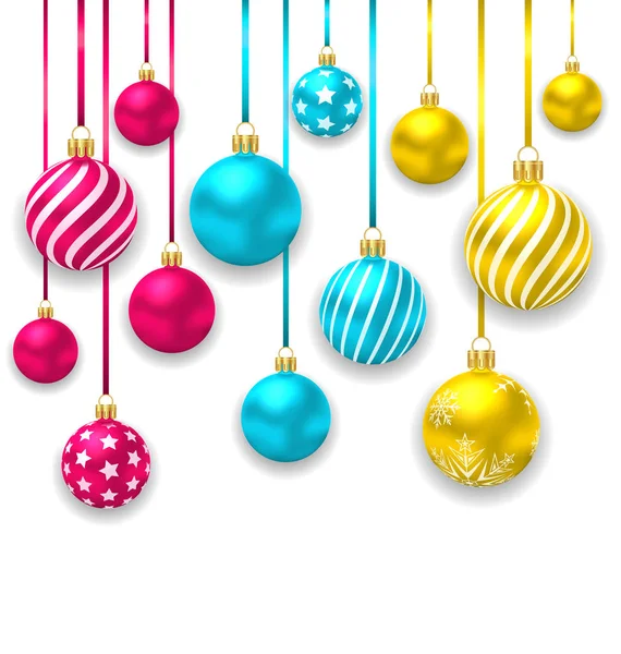 Elegant Background with Collection Colorful Christmas Glass Ball — Stock Photo, Image