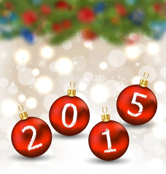 Happy new year in hanging glass ball — Stock Photo, Image