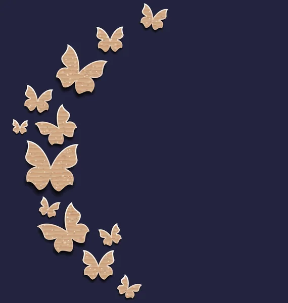 Tarjeta de vacaciones con mariposas de papel de cartón — Foto de Stock
