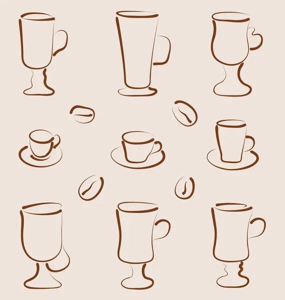 Διάρθρωσης που στοιχεία σχεδίασης καφέ και τσάι — Φωτογραφία Αρχείου