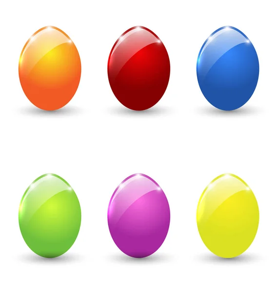 Wielkanoc zestaw kolorowych jaj na białym tle — Zdjęcie stockowe