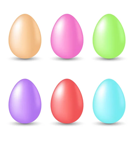 Пасхальний набір пофарбовані яйця ізольовані на білому тлі — стокове фото