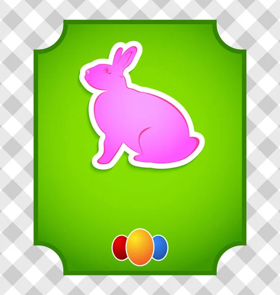 Kartka Wielkanocna z kolorowych królików i jaj — Zdjęcie stockowe