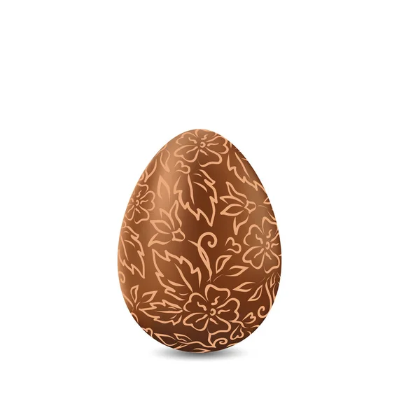 Velikonoční čokoládové vajíčko-ručně tažené stylu, izolovaných na bílém zpět — Stock fotografie
