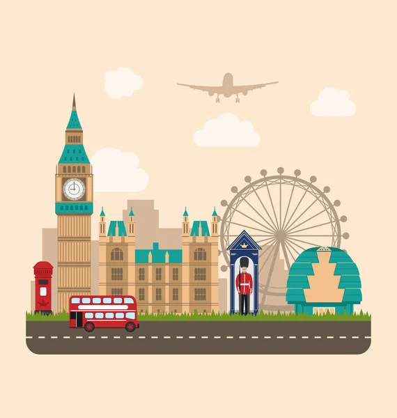 Cartel de Diseño para Viajes de Inglaterra. Fondo urbano — Foto de Stock