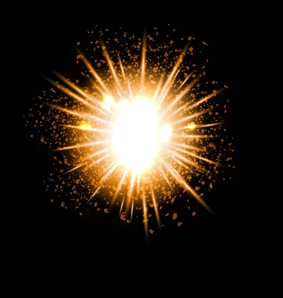 Explosie vuurwerk krachtige heldere ray — Stockfoto