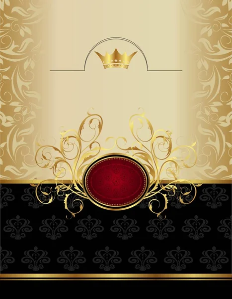 Luxury gold label with emblem — Stock Photo, Image