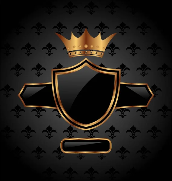 Ornate heraldic shield with crown — Stock Photo, Image