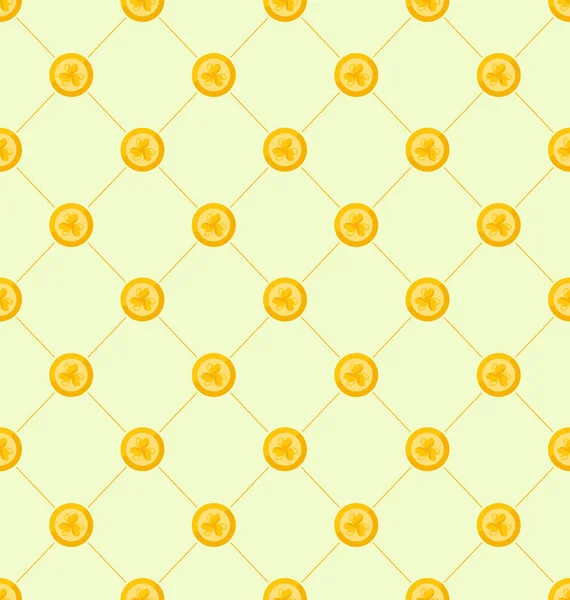 Seamless Simple Pattern with Golden Coins for St. Patricks Day