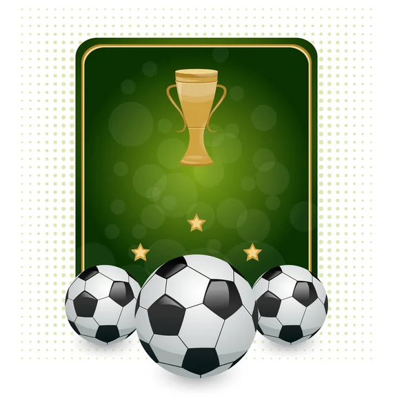 Football layout with champion cup and place for your text — Stock Photo, Image