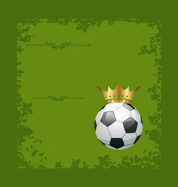 Futebol cartão grunge retro com bola e coroa — Fotografia de Stock