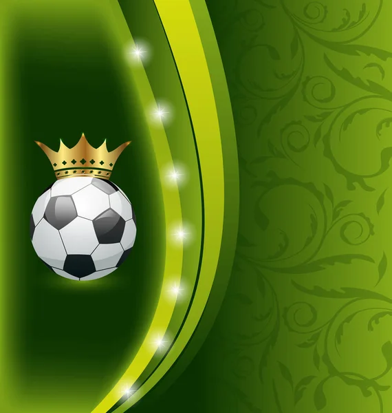 Tarjeta de fútbol con pelota y corona — Foto de Stock