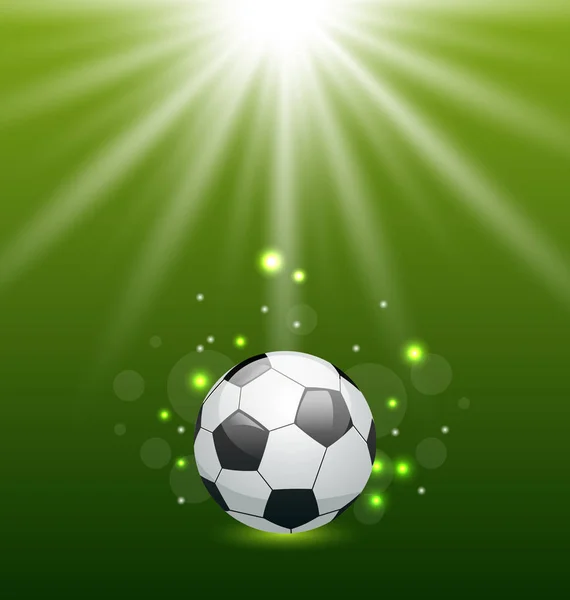 Voetbal achtergrond met bal en lichteffect — Stockfoto