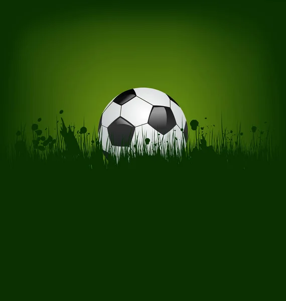 Football card with ball in grass — Stock Photo, Image